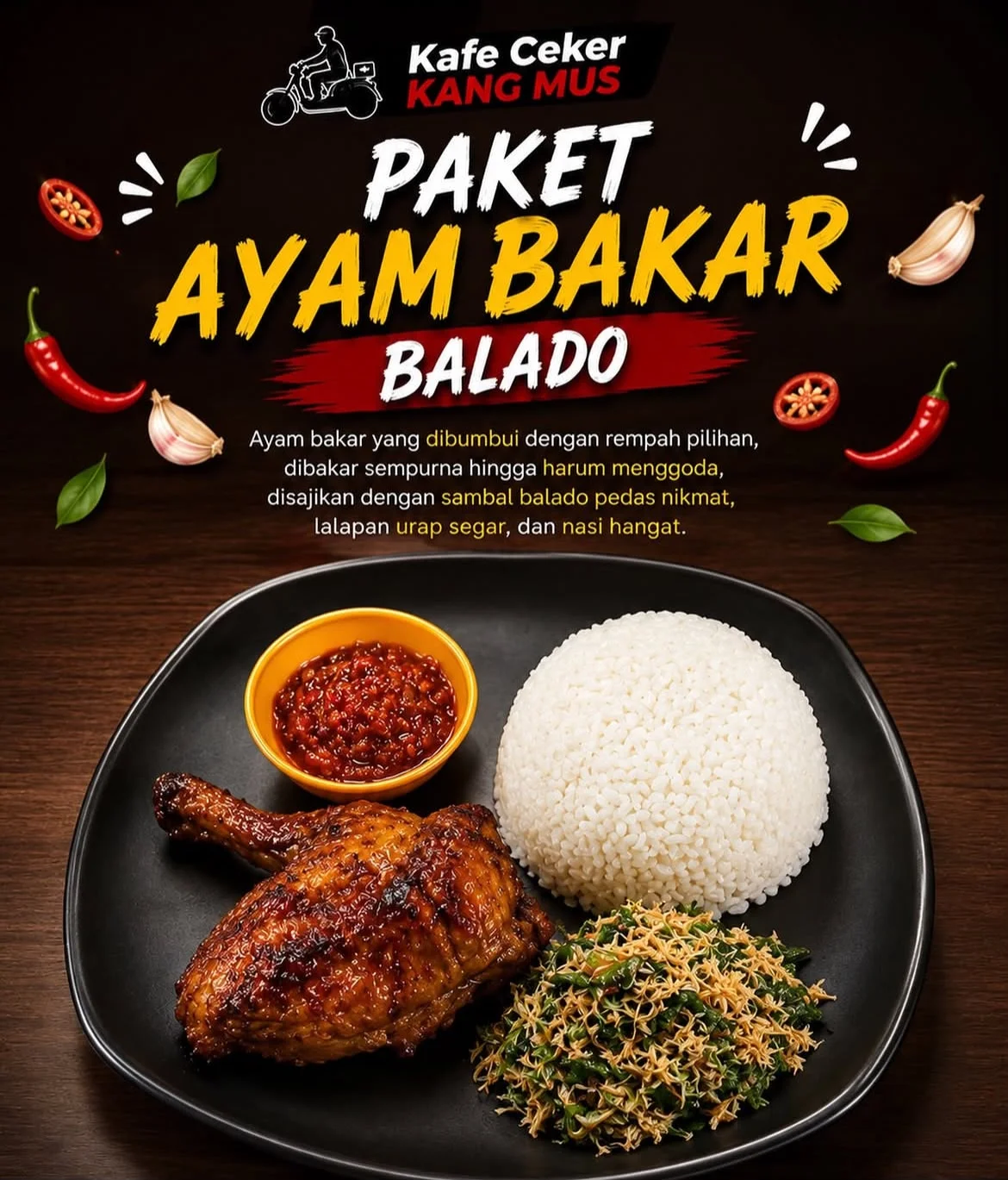Paket Ayam Bakar Balado (Kampung) KANGMUS